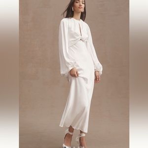 Significant Other Demi Long Sleeve Open-Back Midi Dress